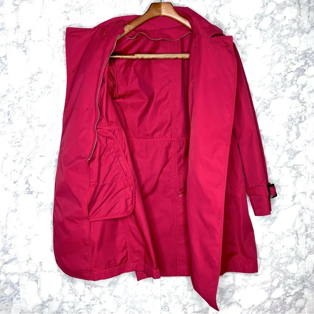 ⭐️ Talbots Red Double Breast Trench Coat Removable Insulated Liner Women’s 6 P - Picture 6 of 13